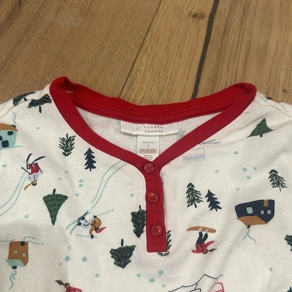 LC Lauren Conrad Snowy Skier Pajama Set 7 size - Picture 2 of 2